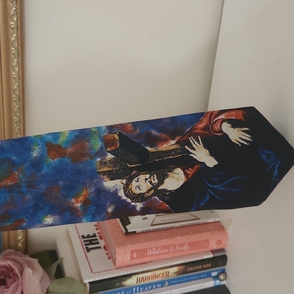 Jesus Carrying Cross A Rodgers Tie Christian Artsy Church Vintage - Picture 5 of 5